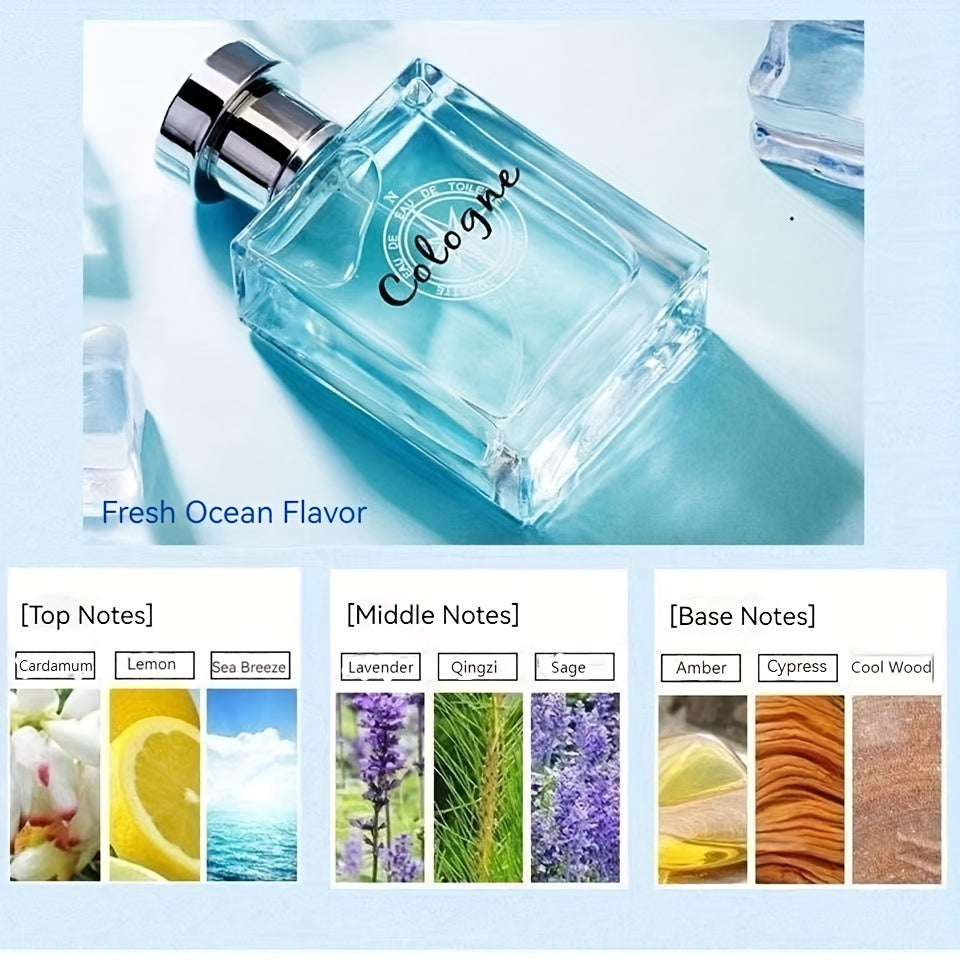 50ml Ocean Pheromones Cologne - Long-Lasting, Light, Fresh, Natural Fragrance for Men, Perfect for Dating, Party, and Gift-Giving, 1.7 Fl. Oz. Eau De Toilette Spray