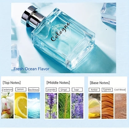 50ml Ocean Pheromones Cologne - Long-Lasting, Light, Fresh, Natural Fragrance for Men, Perfect for Dating, Party, and Gift-Giving, 1.7 Fl. Oz. Eau De Toilette Spray