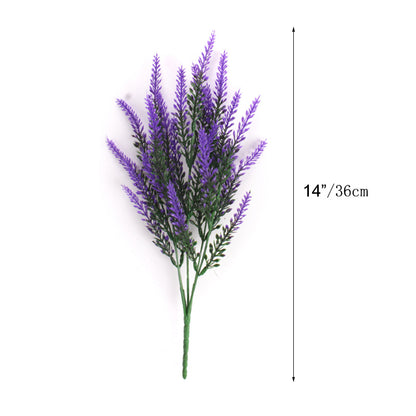 4 Bundles of UV-Resistant Artificial Lavender Flowers - Perfect for Garden, Porch, and Window Box Decorations!