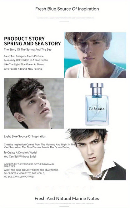 50ml Ocean Pheromones Cologne - Long-Lasting, Light, Fresh, Natural Fragrance for Men, Perfect for Dating, Party, and Gift-Giving, 1.7 Fl. Oz. Eau De Toilette Spray