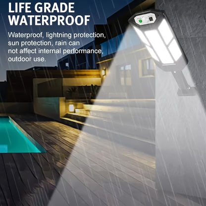 1pc 6500K Super Bright LED Solar Wall Light, Motion Sensor, 3 Lighting Mode Light, Outdoor Garden Security Street Yard Lamp With Battery