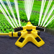 [1pc 360° Rotating Lawn Sprinkler] 1pc Lawn Automatic Sprinkler 360° Rotating 3 Adjustable Rotating Arms Combinable Multi-Angle Large Area Coverage For Garden Lawn Automatic Irrigation Roof Cooling, Yellow