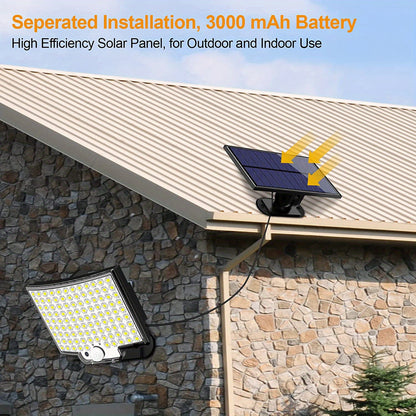 1pc Sunshine Outdoor 106LED Super Bright Motion Sensor Solar Power LED Garden Wall Light 4 Working Modes 5.5*4in