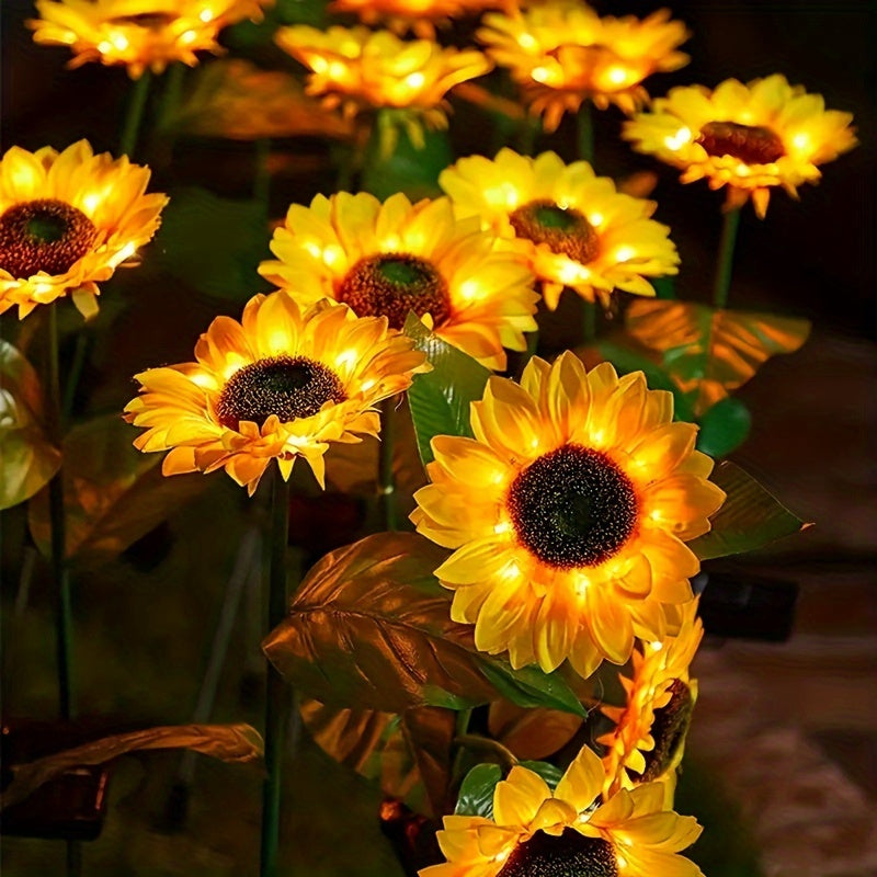 2/4PCS Solar Flower Lights - Bright Sunflower Stake Lights for Garden Decor - Realistic, Weatherproof, Dusk-to-Dawn Illumination - Perfect for Yard, Patio, Front Yard, Backyard, Balcony