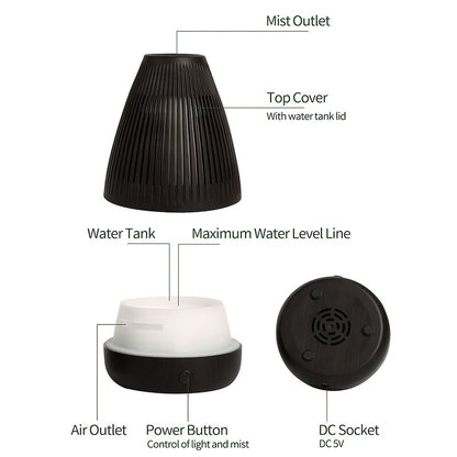 1pc Aroma diffuser Portable USB Humidifier with Color Flame Night Light and Aroma Diffuser - Enhance Your Sleep and Relaxation with Soothing Moisture and Fragrance