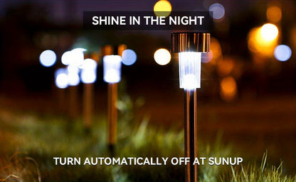 1 pack/ 8 pack/10 pack/12 pack Solar Powered Stainless Steel LED Landscape Lights, Outdoor Pathway Lights for Garden, Patio, Lawn - 1 Pack/8 Pack/10 Pack/12 Pack