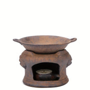1pc, Retro Aromatherapy Candle Holder Fragrance Burner Tealight Holder Ceramic Candle Diffuser Essential Oil Warmer For Aromatherapy Yoga Room