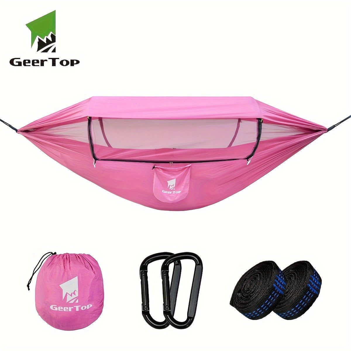 GeerTop 3-in-1 Camping Hammock with Mosquito Net & Sun Shelter - Durable, Easy Setup for Backpacking, Hiking, Beach & Garden