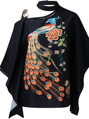 Women's Blouse Summer Halter Batwing Sleeve Floral Print Blouse