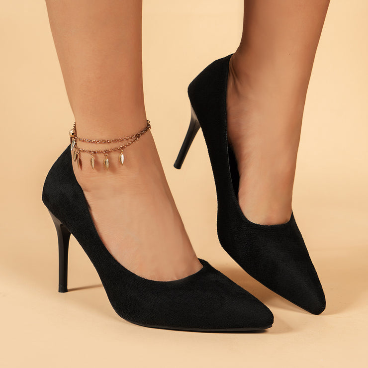 Women's Pointed Toe High Heels - Sexy Black Slip On Stiletto Court Pumps - Versatile Dress Heels - For Women - Suitable for Parties, Weddings & Night Out - Perfect Gift for Fashionistas