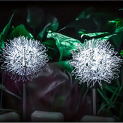 2pcs Solar Dandelion Aluminum Wire Ball Garden Lamp Waterproof Outdoor LED Landscape Lamp, Solar Flower Lamp Suitable For Courtyard Path, Flower Bed, Courtyard Lawn Decoration 29.53"x3.54"