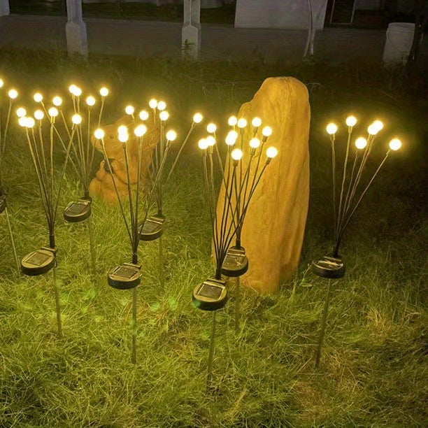 6/8/10 Lights Solar Lawn Lamp Garden Lamp, LED Wind-driven Firefly Ground Plug Lamp, Garden Ramadan Decoration Festival Lamp