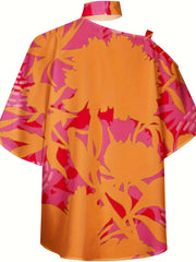 Women's Blouse Summer Halter Batwing Sleeve Floral Print Blouse