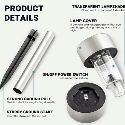 12 Pack Solar Outdoor Lights, Stainless Steel Solar Lights Outdoor Waterproof, LED Pathway Lights Outdoor Solar Lights Solar Garden Lights For Patio, Lawn, Yard And Landscape