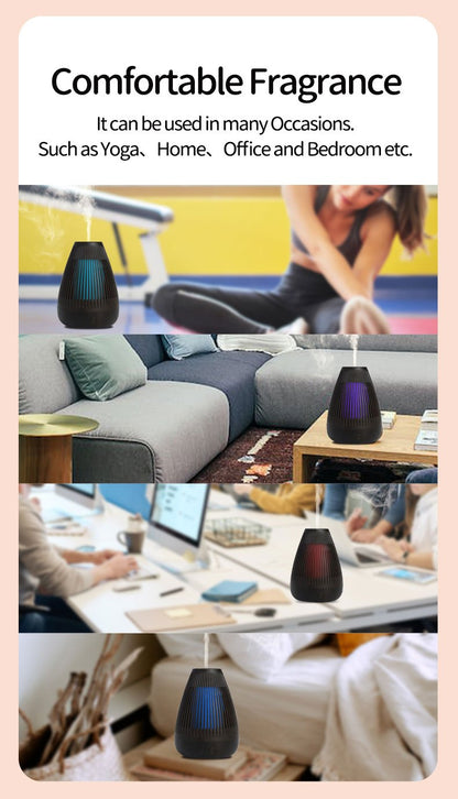 1pc Aroma diffuser Portable USB Humidifier with Color Flame Night Light and Aroma Diffuser - Enhance Your Sleep and Relaxation with Soothing Moisture and Fragrance