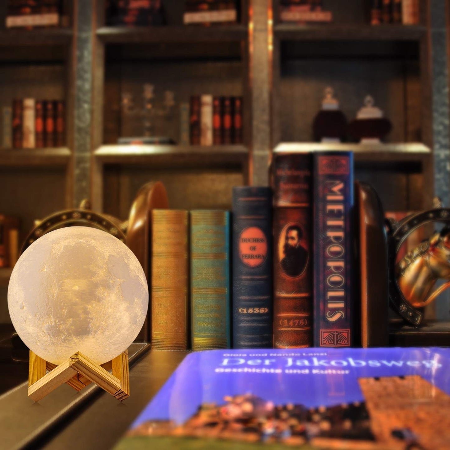 Moon Lamp, 3D Printing Moon Light with Stand & Remote &Touch Control and USB Rechargeable, Timing Setting, Moon Light Lamp for Kids Lover Birthday Christmas Gifts (4.9 Inch)