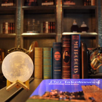Moon Lamp, 3D Printing Moon Light with Stand & Remote &Touch Control and USB Rechargeable, Timing Setting, Moon Light Lamp for Kids Lover Birthday Christmas Gifts (4.9 Inch)