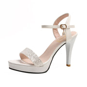 Women's Platform High Heeled Sandals - Sexy Open Toe Sequins Ankle Strap Stiletto Heels - Versatile Dress Pumps for Music Festival - For Women -  Suitable for Parties & Festivals - Perfect Gift for Fashionistas