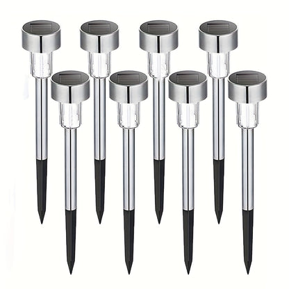 1 pack/ 8 pack/10 pack/12 pack Solar Powered Stainless Steel LED Landscape Lights, Outdoor Pathway Lights for Garden, Patio, Lawn - 1 Pack/8 Pack/10 Pack/12 Pack