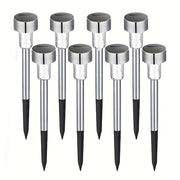 1 pack/ 8 pack/10 pack/12 pack Solar Powered Stainless Steel LED Landscape Lights, Outdoor Pathway Lights for Garden, Patio, Lawn - 1 Pack/8 Pack/10 Pack/12 Pack