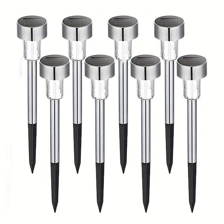 1 pack/ 8 pack/10 pack/12 pack Solar Powered Stainless Steel LED Landscape Lights, Outdoor Pathway Lights for Garden, Patio, Lawn - 1 Pack/8 Pack/10 Pack/12 Pack