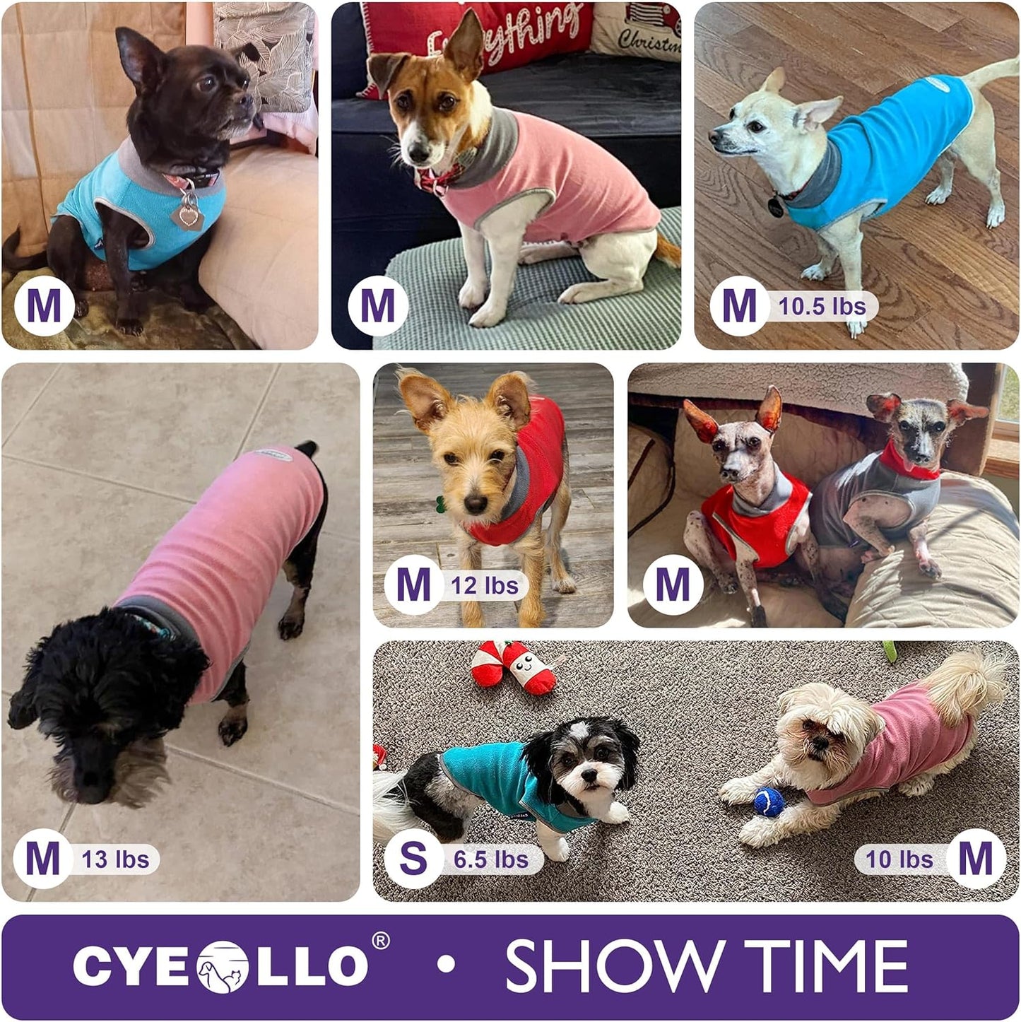 2 Pack Dog Fleece Sweater Stretchy Sweatshirt with Reflective Stripe Pullover Soft Jacket Pet Clothes Dog Sweaters for Small Dogs Cats Grey & Red