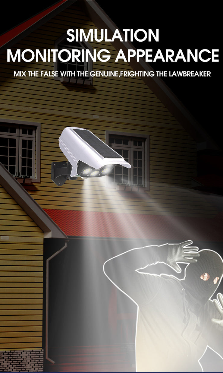 1pc Simulation Monitoring Solar Outdoor Lights, Motion Sensor Outdoor, Solar Security Light, For Front Door, Backyard, Steps, Garage, Garden