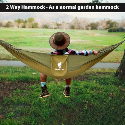 GeerTop 3-in-1 Camping Hammock with Mosquito Net & Sun Shelter - Durable, Easy Setup for Backpacking, Hiking, Beach & Garden