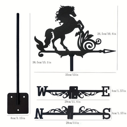1pc, New Metal Animal Horse Wind Sign, Vertical Decorative Roof Wind Sign Garden Yard Decoration, For Roof Garden, Garden Shed, Home, Fence Column, Greenhouse, Barn Or S Hed Wind Sign