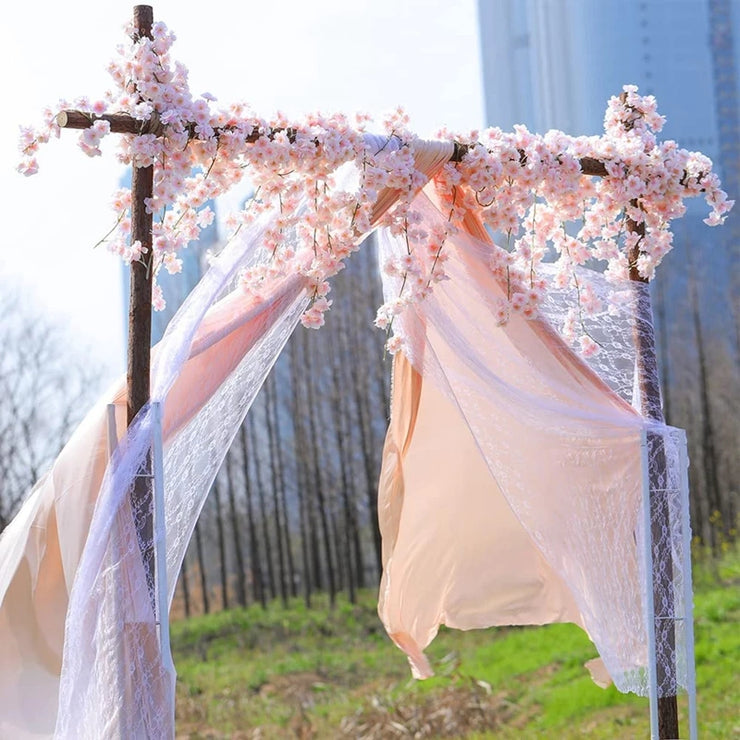 1pc 180CM/5.9ft Artificial Sakura, Fake Flowers Vine For Wedding Garden, Fake Rose Home Party Decoration Christmas Bridal Fake Silk Scrapbook Plants