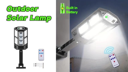 1pc 6500K Super Bright LED Solar Wall Light, Motion Sensor, 3 Lighting Mode Light, Outdoor Garden Security Street Yard Lamp With Battery