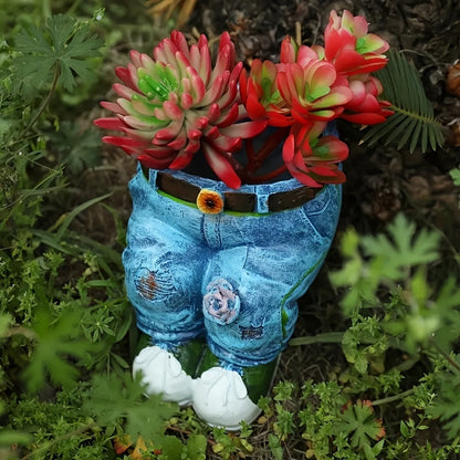 1pc Retro Denim Pants Planter Pots Flower Pots Garden Statues Outdoor Statues Garden Decor
