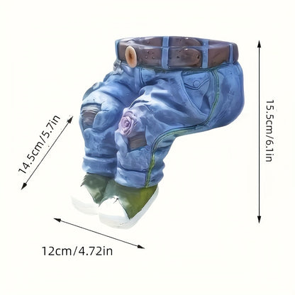 1pc Retro Denim Pants Planter Pots Flower Pots Garden Statues Outdoor Statues Garden Decor