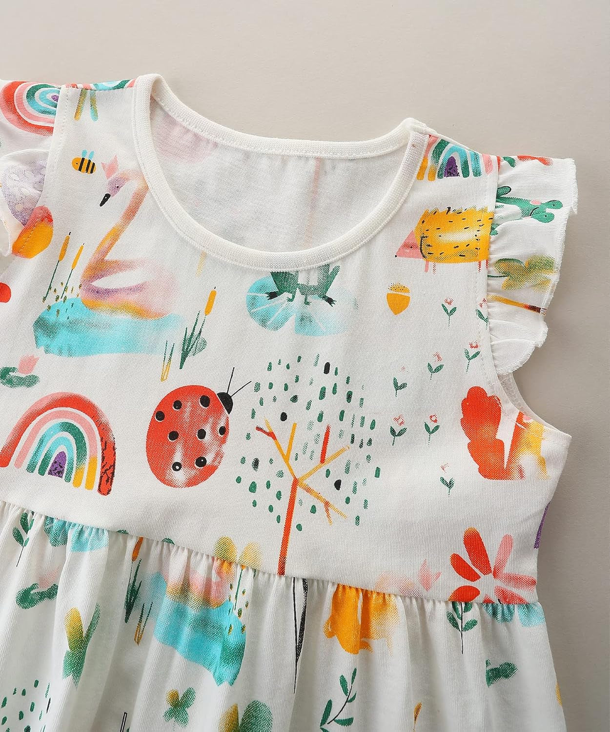 Toddler Girls Clothes Cotton Short Sleeve Casual Girls Dresses for Kids 2-7 Years