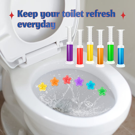 1pc/6pcs Toilet Gel Stamp Flower Fragrance Bathroom Deodorizer Bowl Cleaner Toilet Wand Refills For RV And Home