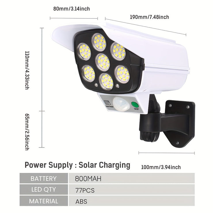 1pc Simulation Monitoring Solar Outdoor Lights, Motion Sensor Outdoor, Solar Security Light, For Front Door, Backyard, Steps, Garage, Garden