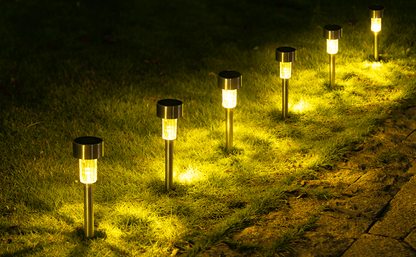 12 Pack Solar Outdoor Lights, Stainless Steel Solar Lights Outdoor Waterproof, LED Pathway Lights Outdoor Solar Lights Solar Garden Lights For Patio, Lawn, Yard And Landscape