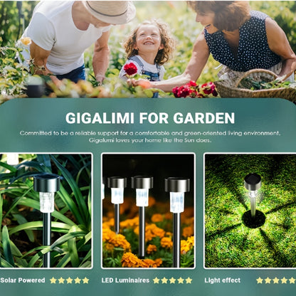 12 Pack Solar Outdoor Lights, Stainless Steel Solar Lights Outdoor Waterproof, LED Pathway Lights Outdoor Solar Lights Solar Garden Lights For Patio, Lawn, Yard And Landscape