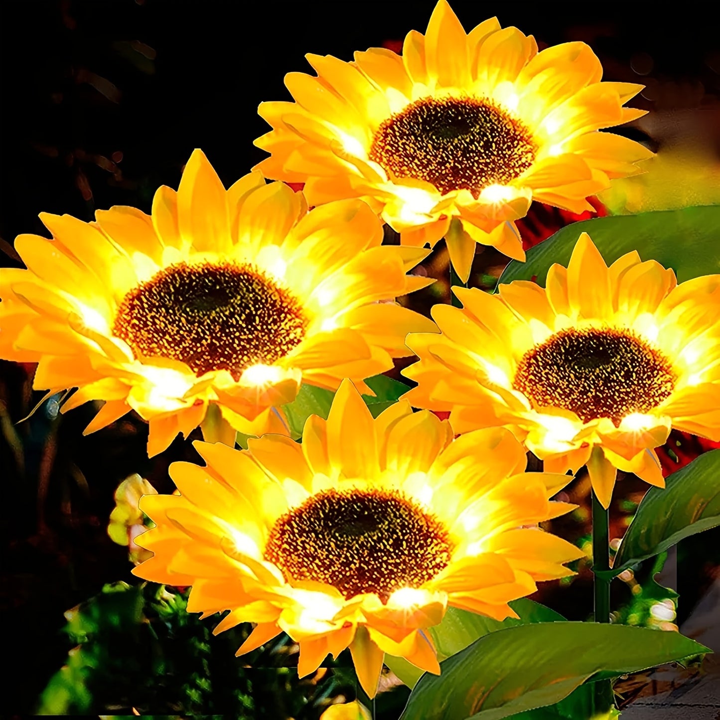 2/4PCS Solar Flower Lights - Bright Sunflower Stake Lights for Garden Decor - Realistic, Weatherproof, Dusk-to-Dawn Illumination - Perfect for Yard, Patio, Front Yard, Backyard, Balcony