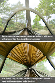GeerTop 3-in-1 Camping Hammock with Mosquito Net & Sun Shelter - Durable, Easy Setup for Backpacking, Hiking, Beach & Garden