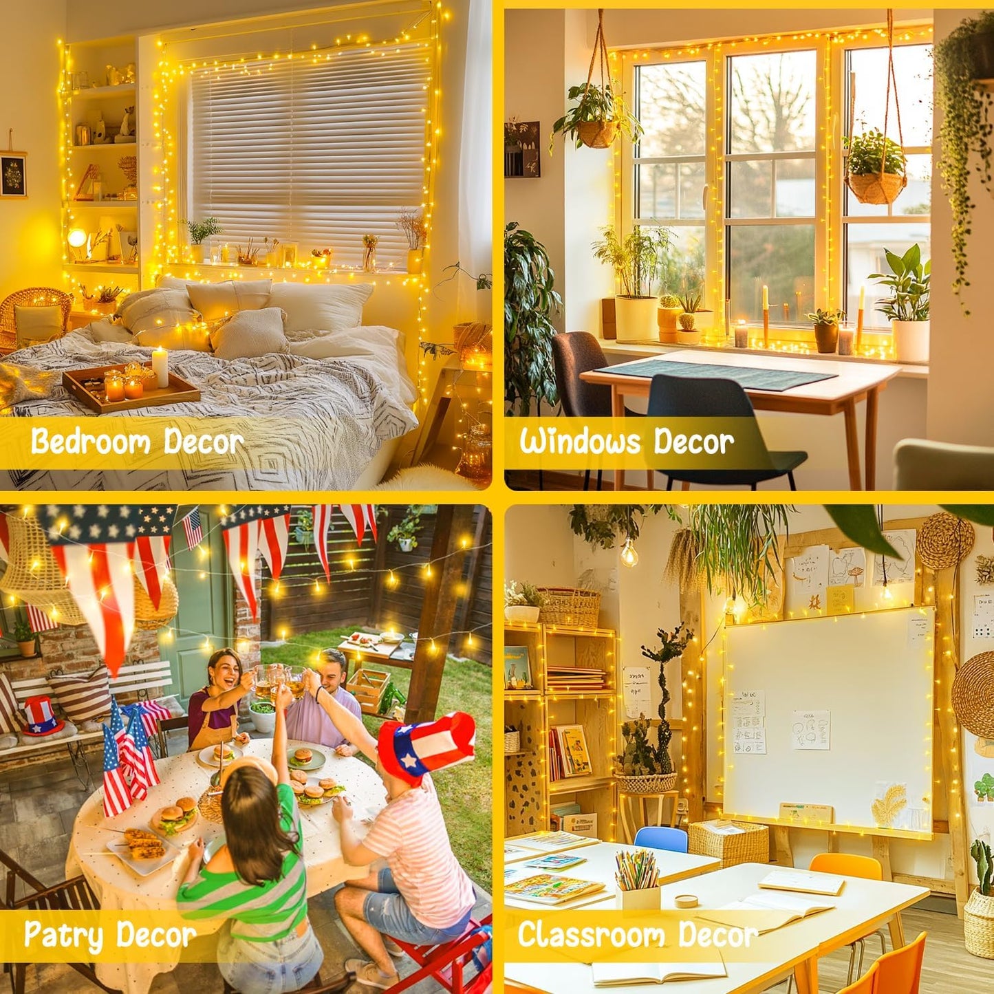 168FT 600 LED Christmas Lights Outdoor Waterproof 8 Modes Indoor String Lights for outside Warm White Christmas Tree Lights Plug in for Bedroom Wedding Party Holiday Classroom Decorations