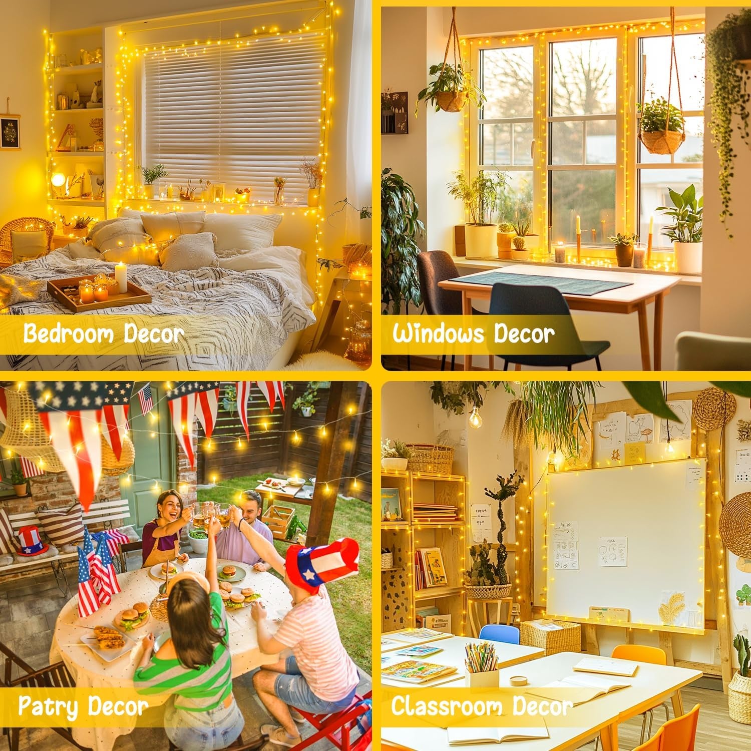 168FT 600 LED Christmas Lights Outdoor Waterproof 8 Modes Indoor String Lights for outside Warm White Christmas Tree Lights Plug in for Bedroom Wedding Party Holiday Classroom Decorations