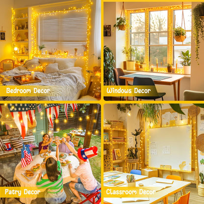 168FT 600 LED Christmas Lights Outdoor Waterproof 8 Modes Indoor String Lights for outside Warm White Christmas Tree Lights Plug in for Bedroom Wedding Party Holiday Classroom Decorations