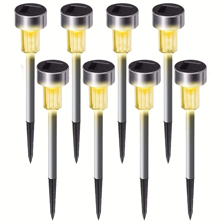 1 pack/ 8 pack/10 pack/12 pack Solar Powered Stainless Steel LED Landscape Lights, Outdoor Pathway Lights for Garden, Patio, Lawn - 1 Pack/8 Pack/10 Pack/12 Pack