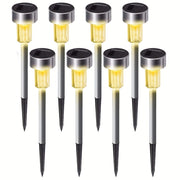 1 pack/ 8 pack/10 pack/12 pack Solar Powered Stainless Steel LED Landscape Lights, Outdoor Pathway Lights for Garden, Patio, Lawn - 1 Pack/8 Pack/10 Pack/12 Pack