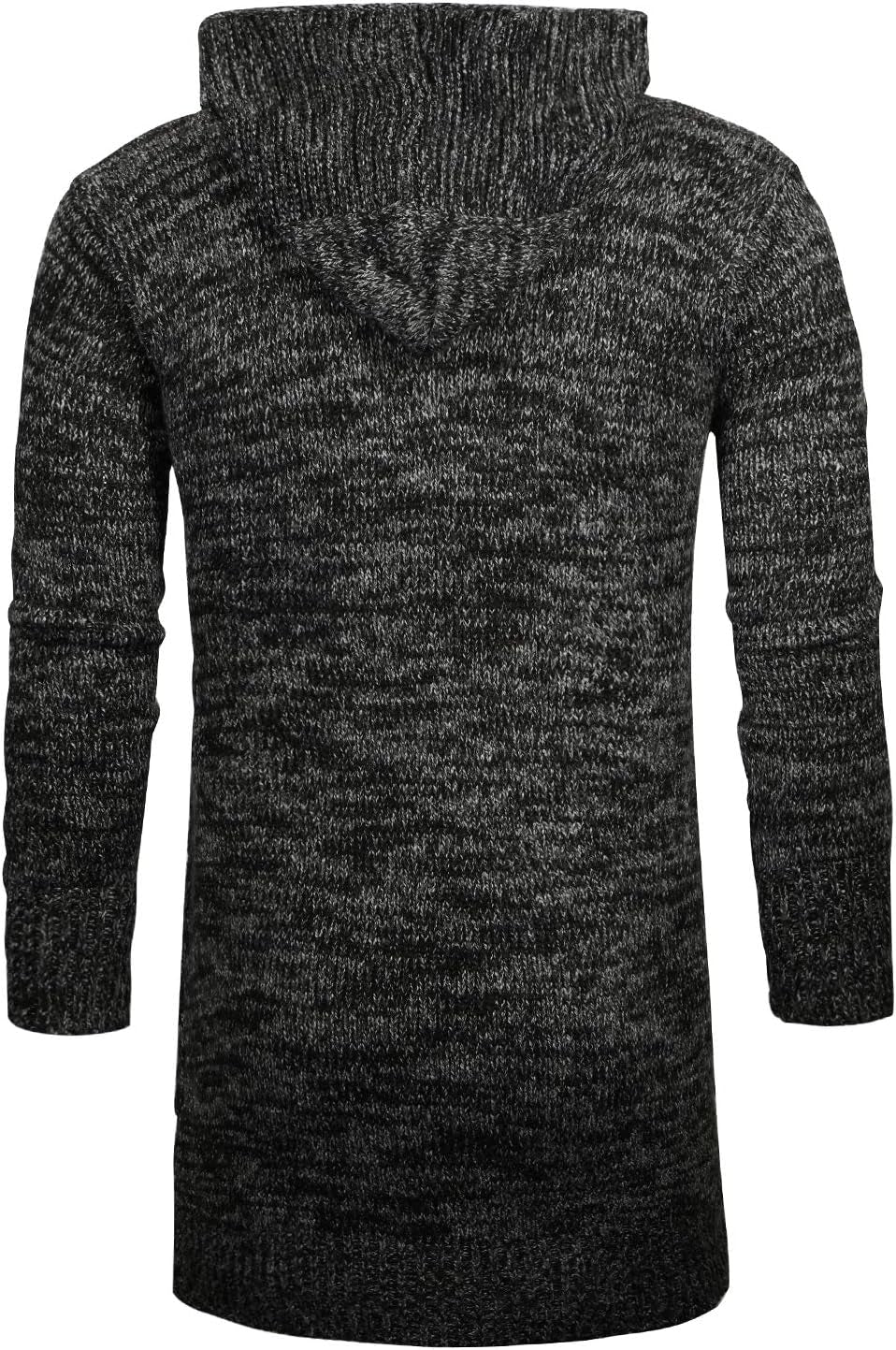 Men'S Long Cardigan Sweater Hooded Knit Slim Fit Open Front Longline Cardigans with Pockets