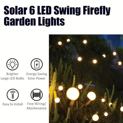 6/8/10 Lights Solar Lawn Lamp Garden Lamp, LED Wind-driven Firefly Ground Plug Lamp, Garden Ramadan Decoration Festival Lamp