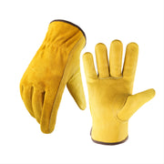 1 Pair Of Leather Work Gloves, Flexible Grip Tough Cowhide Gardening Gloves For Wood Cutting/Construction/Truck Driving/Garden/Yard Working For Men And Women