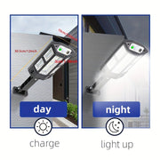 1pc 6500K Super Bright LED Solar Wall Light, Motion Sensor, 3 Lighting Mode Light, Outdoor Garden Security Street Yard Lamp With Battery