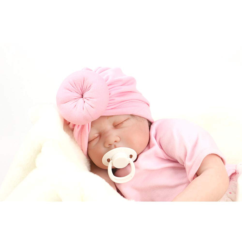 AKAISIHN Baby Turbans Newborn Girl Headwraps Baby Girl Beanie Hat with Bow Hospital Nursery Hat, 7Pcs Knot Baby Hat, Adjustable